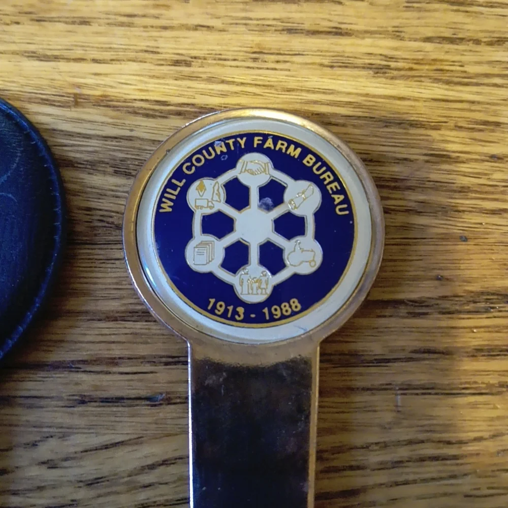 Vintage Will County Farm Bureau 75th Anniversary Letter Opener 1913-1988 w/...